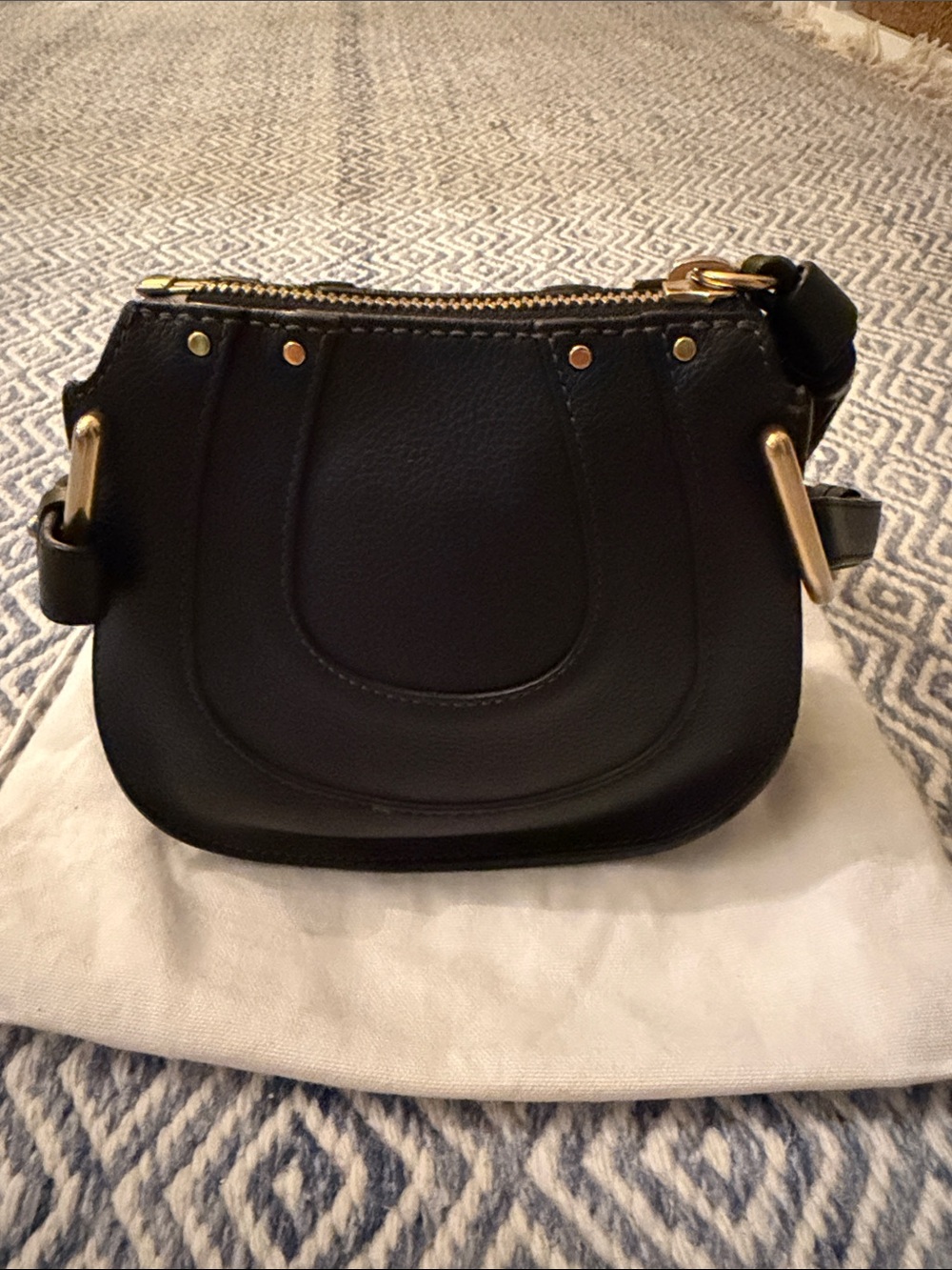 Chloé Black Pebbled Leather Hayley Mini Crossbody with Gold-Tone Hardware - Picture 5 of 10